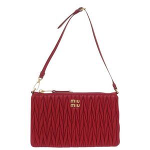 Miu Miu Mini Contenitore Matelasse Leather Red Shoulder Bag